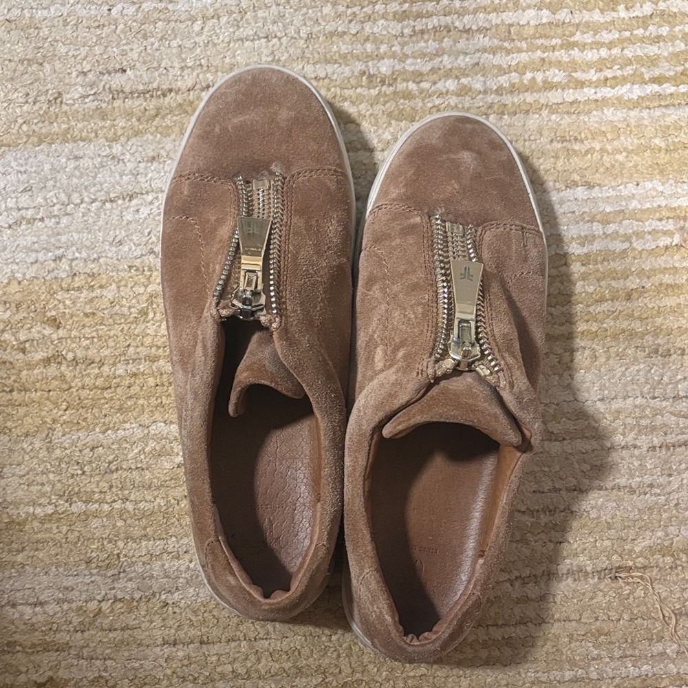FRYE Brown Suede Zip Sneakers